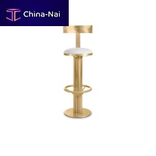 Contemporary bar chair KELLY BAR CHAIRindoorleatherpolished brass base