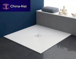 Square shower base above floorextra-flatcomposite