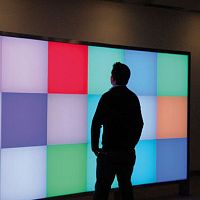 Translucent glass panel FRAMELESScoloredfor interiorbuilding