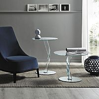 Original design pedestal table BAKKARATglassmetalround