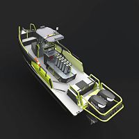 Outboard center console boat 750 seriestwin-enginefor fishingdive