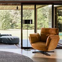 Contemporary armchair BIGGIEfabricwith footrestwith headrest