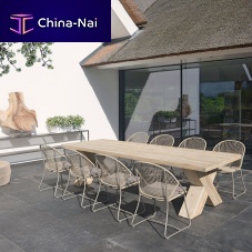 Contemporary chair AMELIA outdoorsynthetic fibersteel base