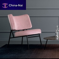Contemporary fireside chair COCOvelvetmetalbrown
