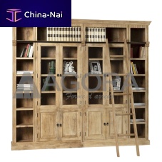 Free-standing bookcase EVRY traditionalsolid woodacacia
