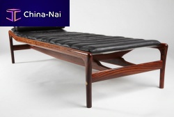 Scandinavian design daybed H.V.leatherrosewoodindoor