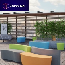 Contemporary ottoman Flowformfabricupholsteredoutdoor