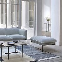 Contemporary footrest PALM SPRINGSfabricleatherbronze