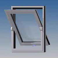 Metal window AA®720pivoting with central axis1 leafgray
