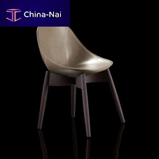 Contemporary dining chair JUNEindoorleatheroak base