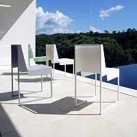 Contemporary dining chair PAPERoutdoorindoorlacquered steel