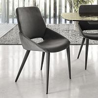 Contemporary dining chair PORTLANDindoorfabricmetal base