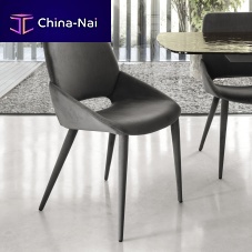 Contemporary dining chair PORTLANDindoorfabricmetal base