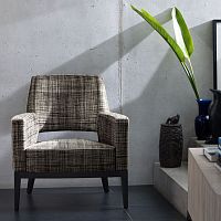 Contemporary chair ZIMMER + ROHDE : RELAXindoorfabricwooden base