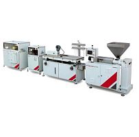 Profile extrusion line for thermoplastics