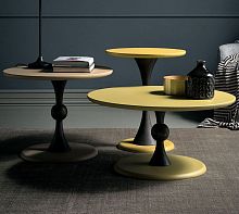 Contemporary pedestal table Clessidralacquered MDFash baseround