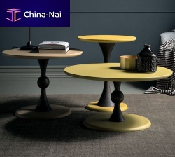 Contemporary pedestal table Clessidralacquered MDFash baseround