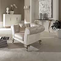 Traditional armchair GEORGEleatherfabric