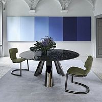 Contemporary dining chair AMYindoorpolyurethanemetal base