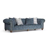 Chesterfield sofa SHERWOODfabricblue3-seater