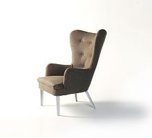 Traditional armchair THE DA1fabricwingbrown