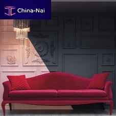 Traditional sofa Deluxefabricredlacquered metal