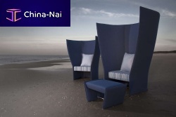 Contemporary armchair HAMLET fabricstainless steelhigh-back