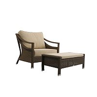 Traditional armchair NAYArattanwith footrestgarden