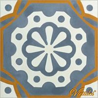 Shingle encaustic cement tile V20-006squarebluehandmade
