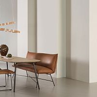 Contemporary upholstered bench Vidar fabricleathersteel base