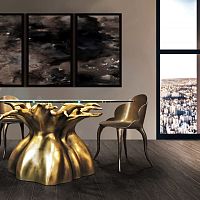 Contemporary dining chair LUNA indoorfabricfiberglass base