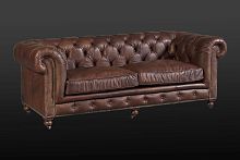 Chesterfield sofa DIV-KENleatherbrown2-person