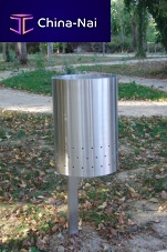 Public trash can GARBAGEstainless steelcontemporary