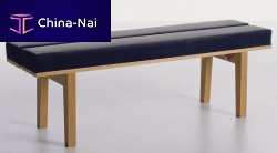 Contemporary upholstered bench KAMNfabricleatheroak