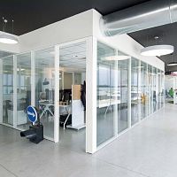 Removable partition AREAPLAN SPAZIOfixedslidingglazed