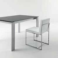 Contemporary chair CHIC fabricmetal basesled base