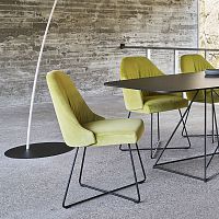 Contemporary dining chair FLOWindoorfabricleather