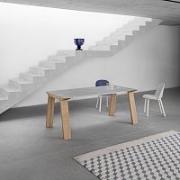 Contemporary dining table Artwood veneerlacquered glassceramic