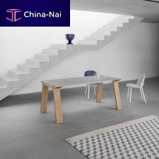 Contemporary dining table Artwood veneerlacquered glassceramic