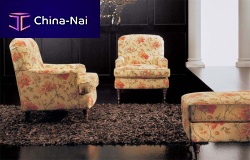 Traditional armchair PICADILLYtextilewith footrest