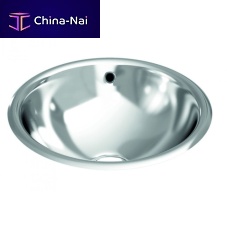 Built-in washbasin GW08 seriespolished stainless steelwithout holewith overflow