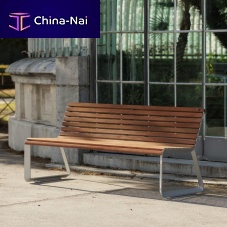 Contemporary public bench I2-301solid woodashoiled wood