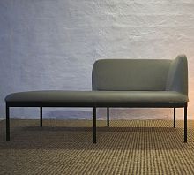 Contemporary upholstered bench POLOfabricleathermetal base