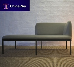 Contemporary upholstered bench POLOfabricleathermetal base