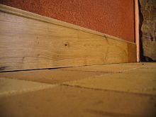 Oak baseboard in reclaimed material