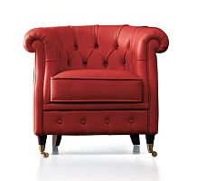 Chesterfield armchair SABRINAleatheron casters