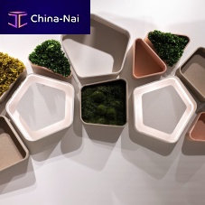 Wall-mounted sound-absorbing panel ILLApreserved mossPETgeometric