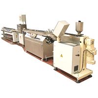 Tube extrusion line for corrugated pipeprofilefor thermoplastics