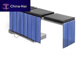 X-ray radiation shielding curtain examination table-mounted