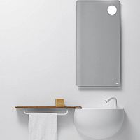 Wall-mounted hand basin BOWLLINOsemicircularCristalplant®with towel rack